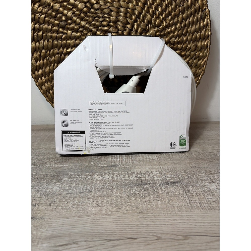 General‎ Electric 50 FEET 3-Outlet EZGrip Grounded Indoor-Outdoor Extension NEW - Picture 4 of 6